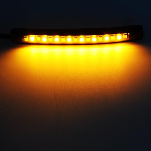 Miniatura 3 de Purishion - 2 luces LED universales flexibles para placa, de freno y de direccional para motocicleta, bicicleta, ATV, coche, RV, SUV, luz trasera de