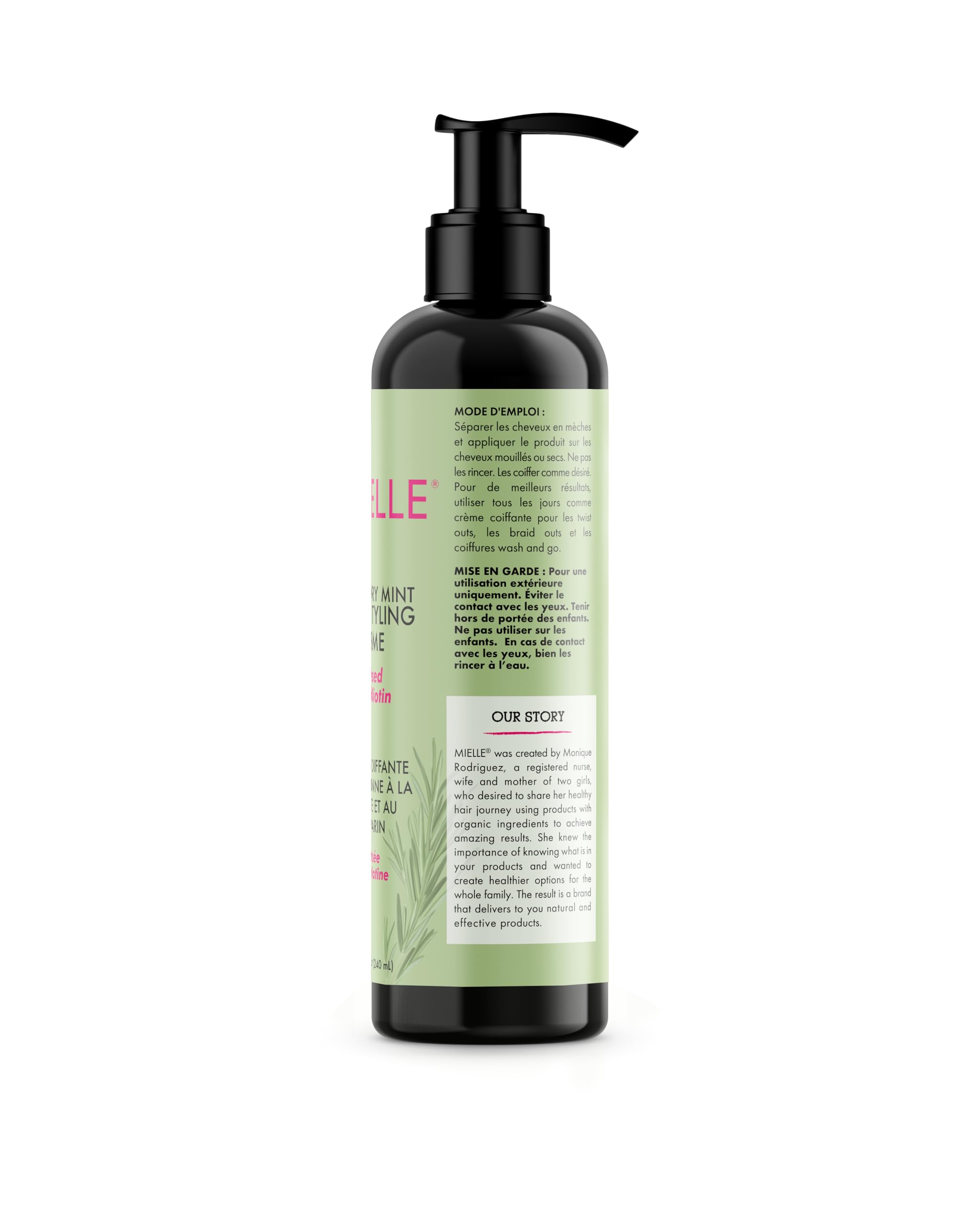 Mielle Rosemary Mint Daily Hair Styling Crme, For All Hair Types, Biotin Infused, 240 ml (Pack of 1) - Image 3