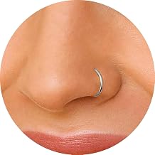 925 Sterling Silver Fake Nose Ring   Non Piercing Clip On Nose Hoop   Handmade Dainty Hypoallergenic Silver Nose Cuff for Women & Men   Adjustable Comfortable Nose Jewellery