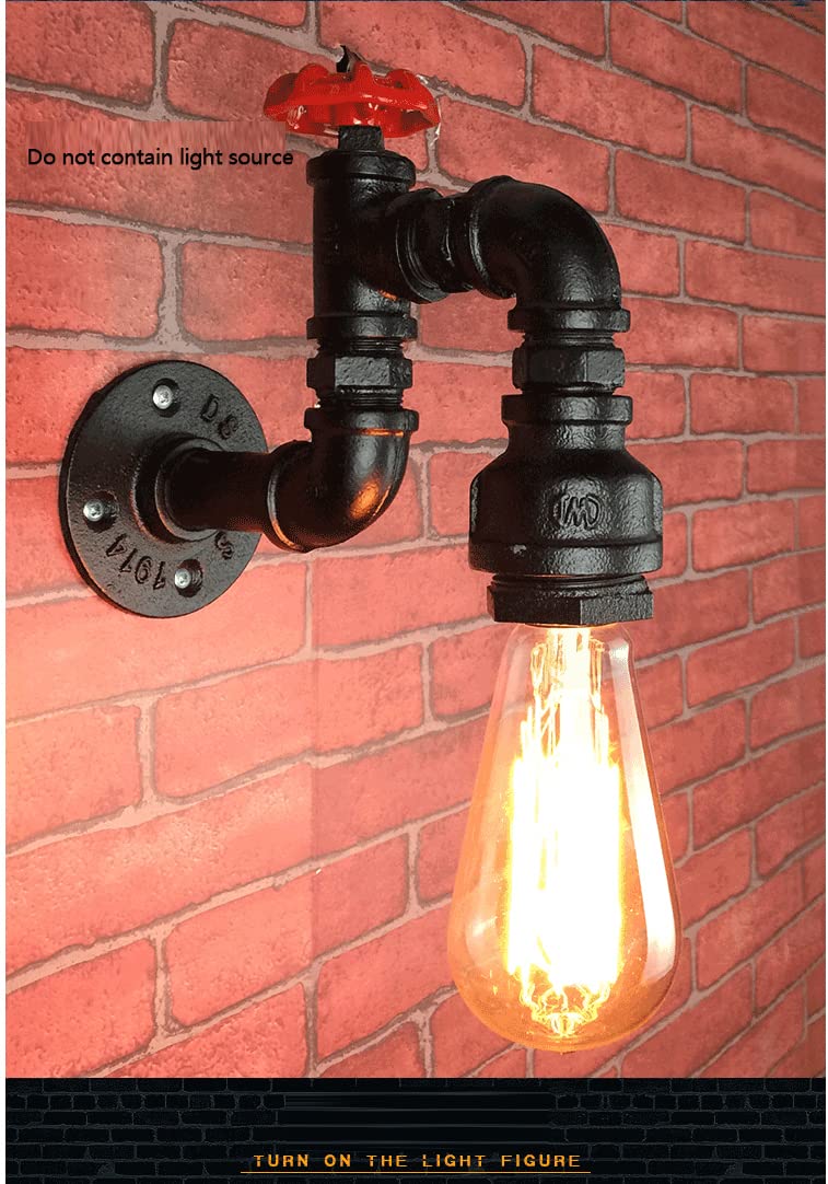 Lampe murale vintage design noir et or A pour éclairage de chevet et couloir