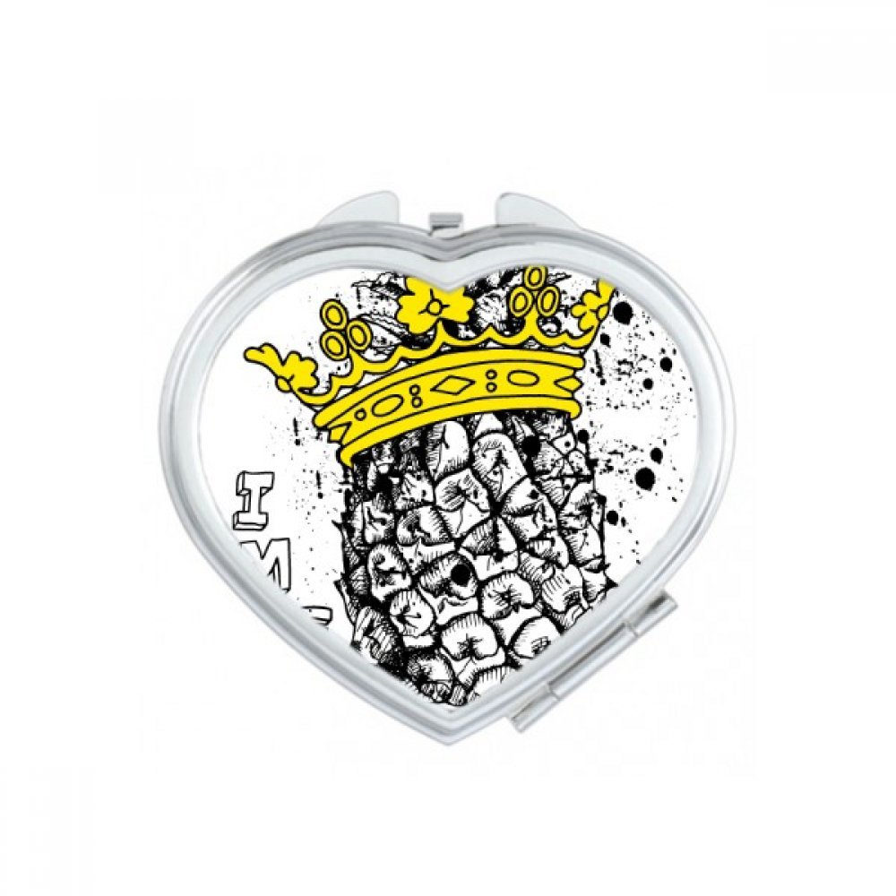Miroir compact Ananas Tropical pour retouches maquillage en voyage et au bureau