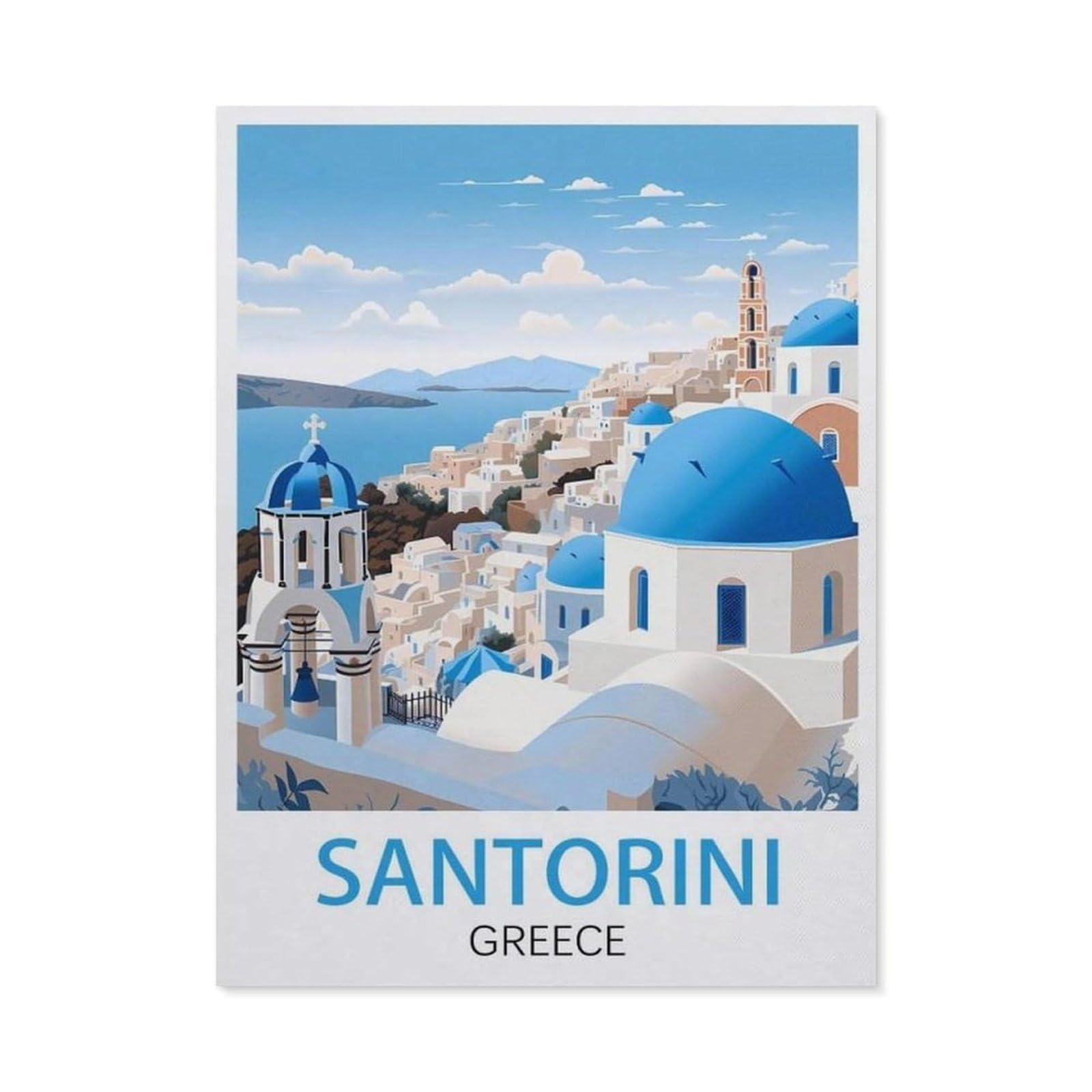 BEAYODKP DIY Diamond Painting，Santorini Greece（30x40cm）