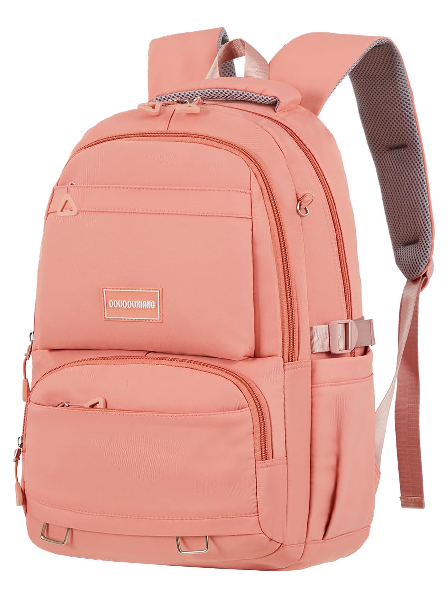 FIORETTOLightweight School Backpack Womens, Cute School Bag for Girls, Laptop Rucksack Backpack for School Casual Daypacks Travel Backpack for College Work Orange