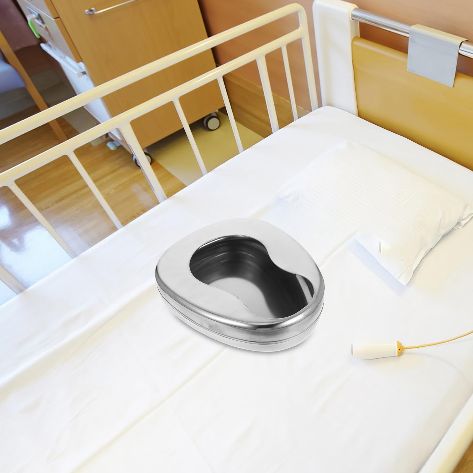 Padella da Letto in Acciaio Inossidabile Versatile e Resistente Portatile per Anziani e Pazienti Allettati per Case e Ospedali