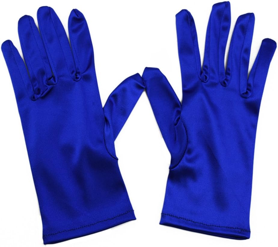 Greenmoe Women's Elegant Short Finger Formal Party Wrist Length Gloves Royal Blue