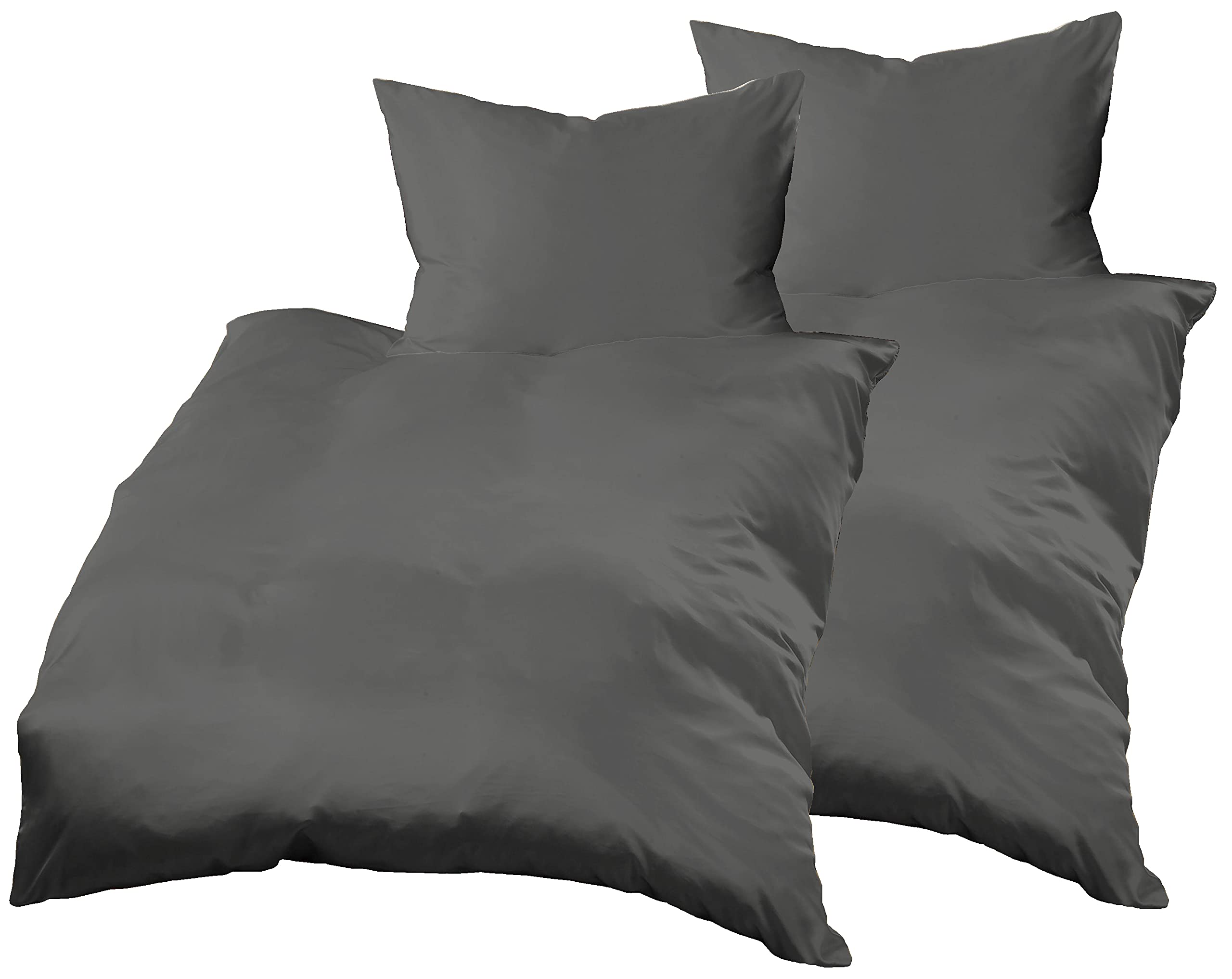 4-częściowy zestaw pościeli 140 x 200 cm + 65 x 65 cm, mikrofibra, ciemnoszary