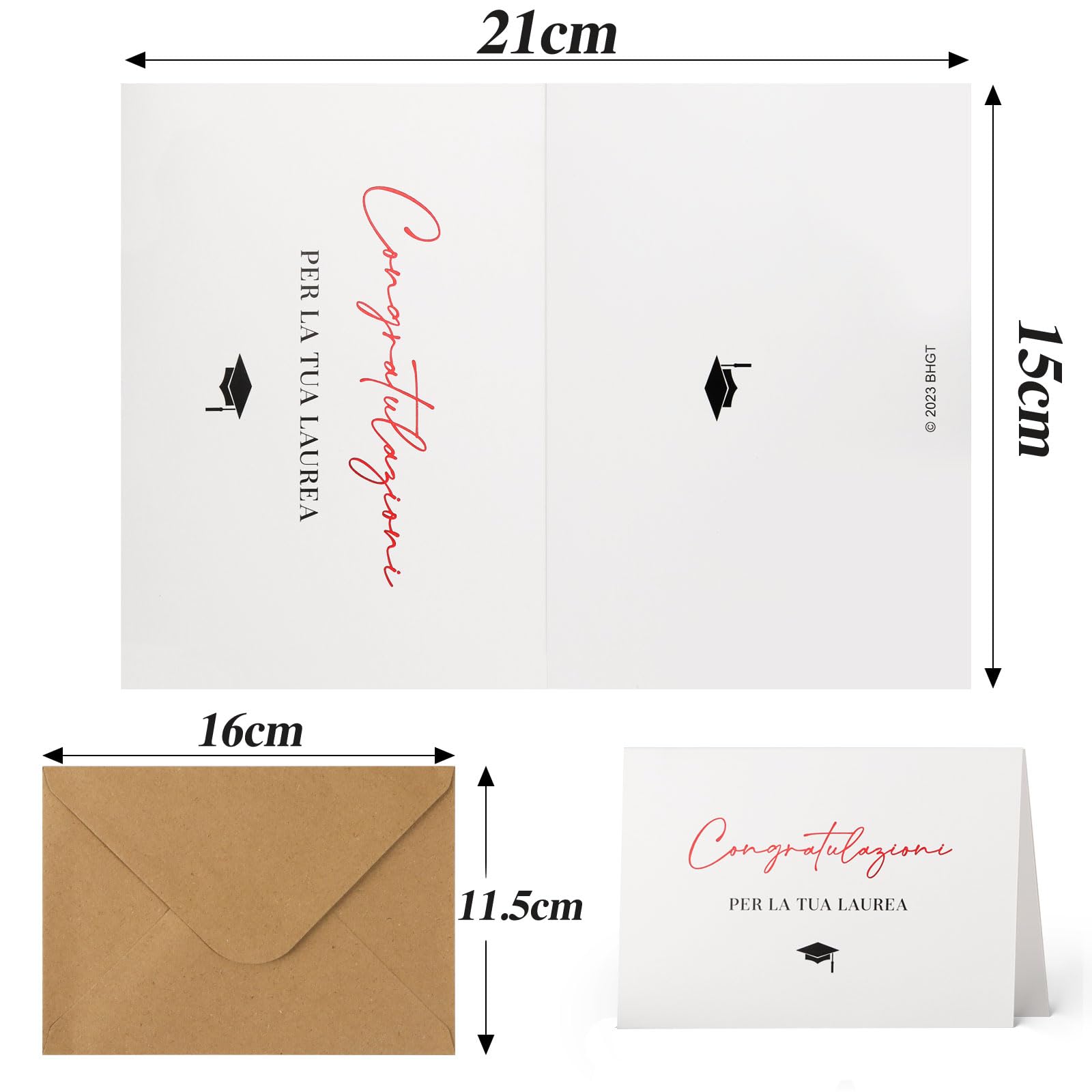 Biglietto Di Laurea In Legno HOWAF - Con Busta, Regalo Elegante Per Laureati - Foto 2