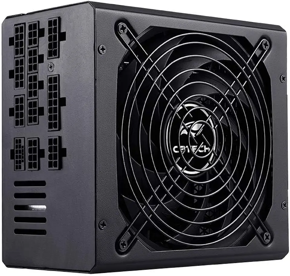 Fonte Gamer C3Tech PS-G1000, preta, Full Modular 1000w, Certificacao 80 Plus Gold, ATX, PFC ativo Bivolt automatico 115/230V, PCIe 5.0, controle inteligente de ventilador, 15 conectores PSU