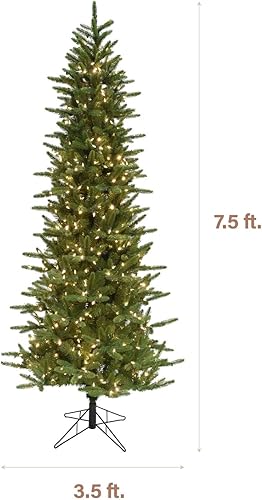 Miniatura 64 de Fraser Hill Farm Árbol de Navidad artificial de pino carmelo preiluminado de 7.5 pies con luces LED dobles multicolor y blanco cálido, follaje LED