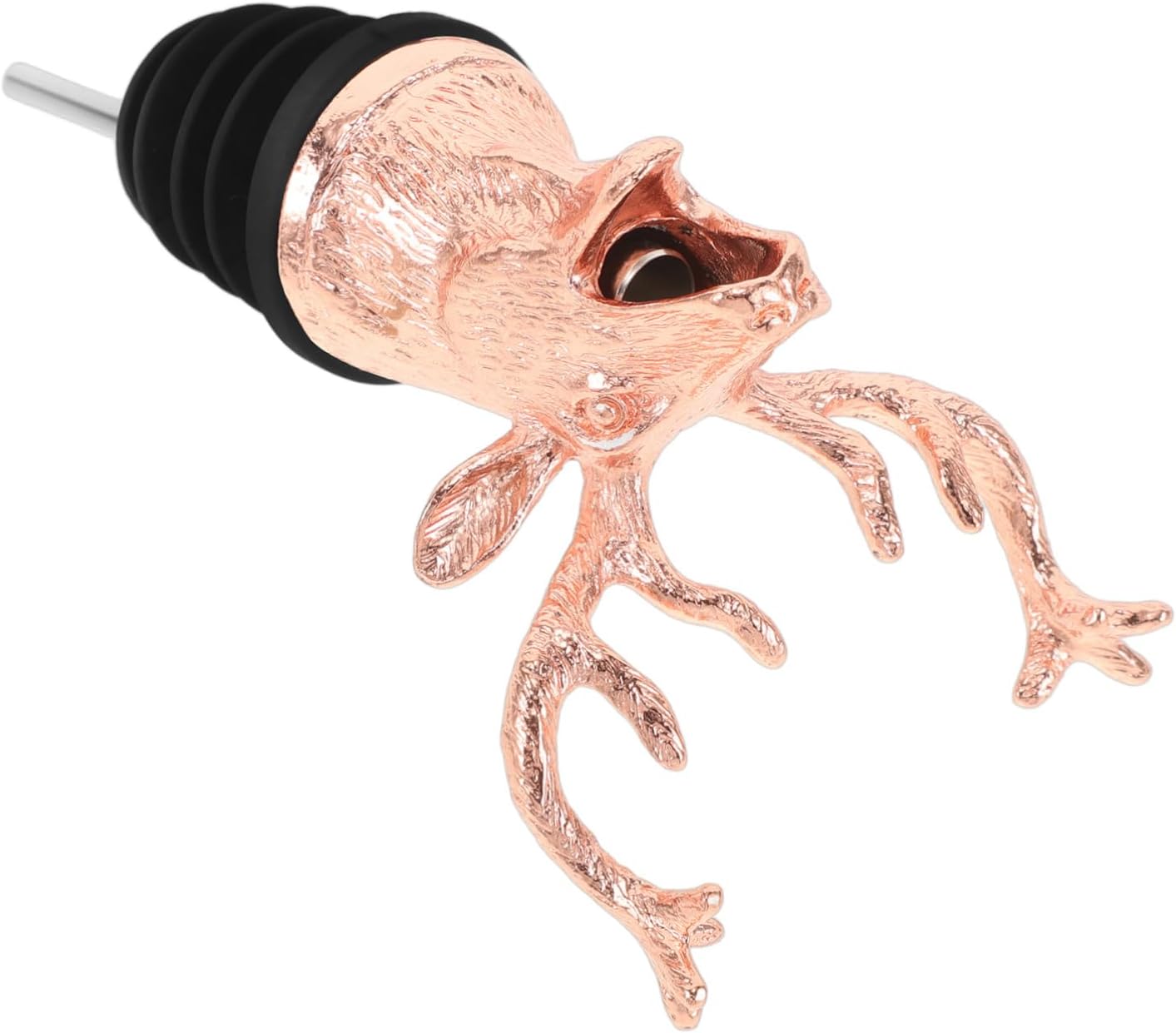 VOSAREA Deer Head Wine Stopper Wine Bottle Pourer Aerator Spout Liquor Pouring Spout Unique Bartending Tool