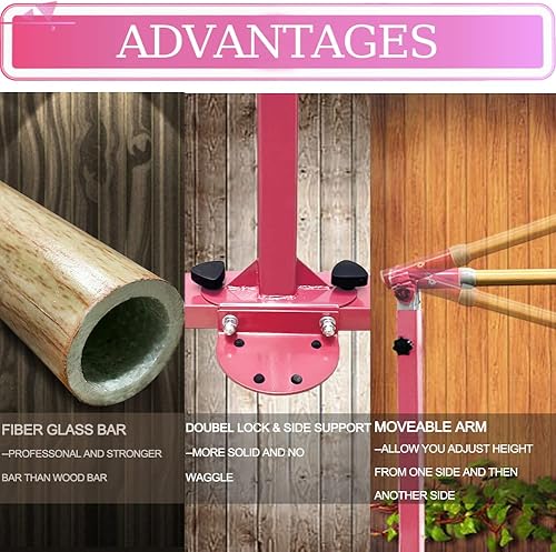 Miniatura 2 de Equipo de entrenamiento de gimnasia, barra de equilibrio ajustable para niños, para usar en el piso del hogar, 8 pies de largo