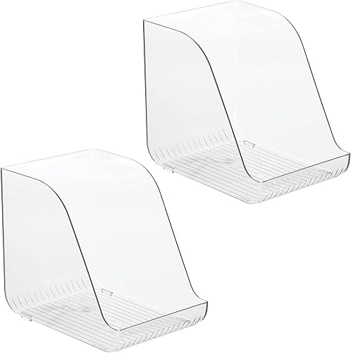 Miniatura 9 de mDesign Organizador de plástico compacto para cocina y despensa para latas altas y delgadas de sodapop, cocina, despensa, refrigerador, paquete de