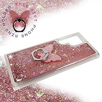 Vista 2 de Zase Funda transparente compatible con Samsung Galaxy S22 Ultra 5G, con purpurina líquida, linda funda protectora flexible de ajuste delgado, diseño