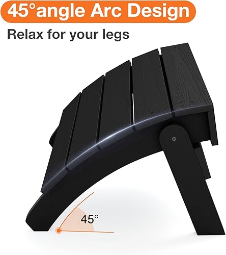 Miniatura 3 de YEFU Adirondack - Otomana para patio, reposapiés Adirondack, reposapiés plegable, resistente a la intemperie para silla Adirondack, ampliamente
