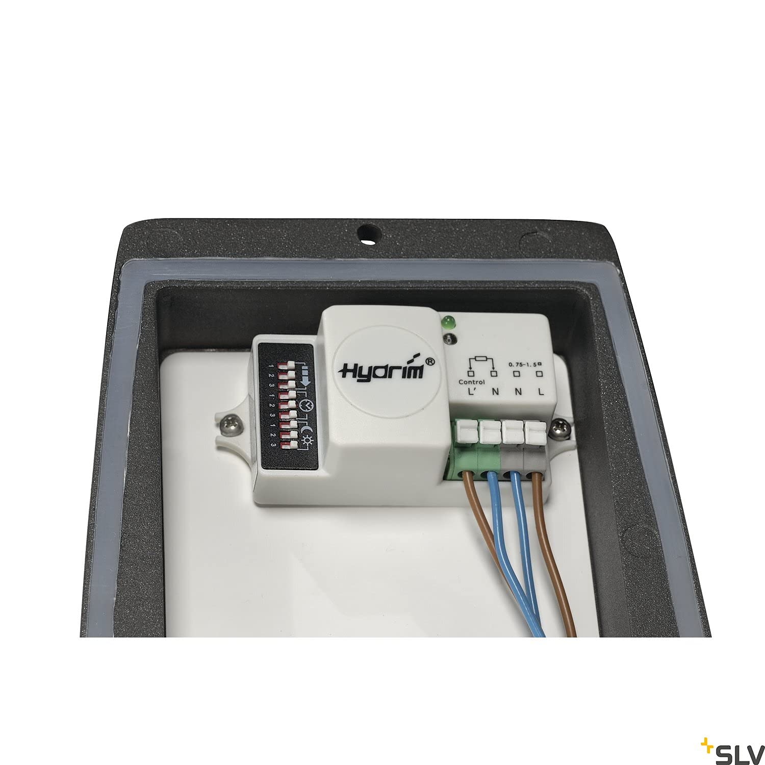 SLV Wandlampe MERIDIAN BOX mit Bewegungsmelder | für die effektvolle Außenbeleuchtung von Wänden und Hauseingang | LED Strahler, Wandleuchte, Aussenleuchte, Gartenlampe, Wegeleuchte | E27, 25W max,