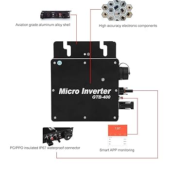 グリッドタイ マイクロインバーター Micro Inverter 400W Amazon.co.jp: ソーラーパワーグリッドタイインバーター 400W