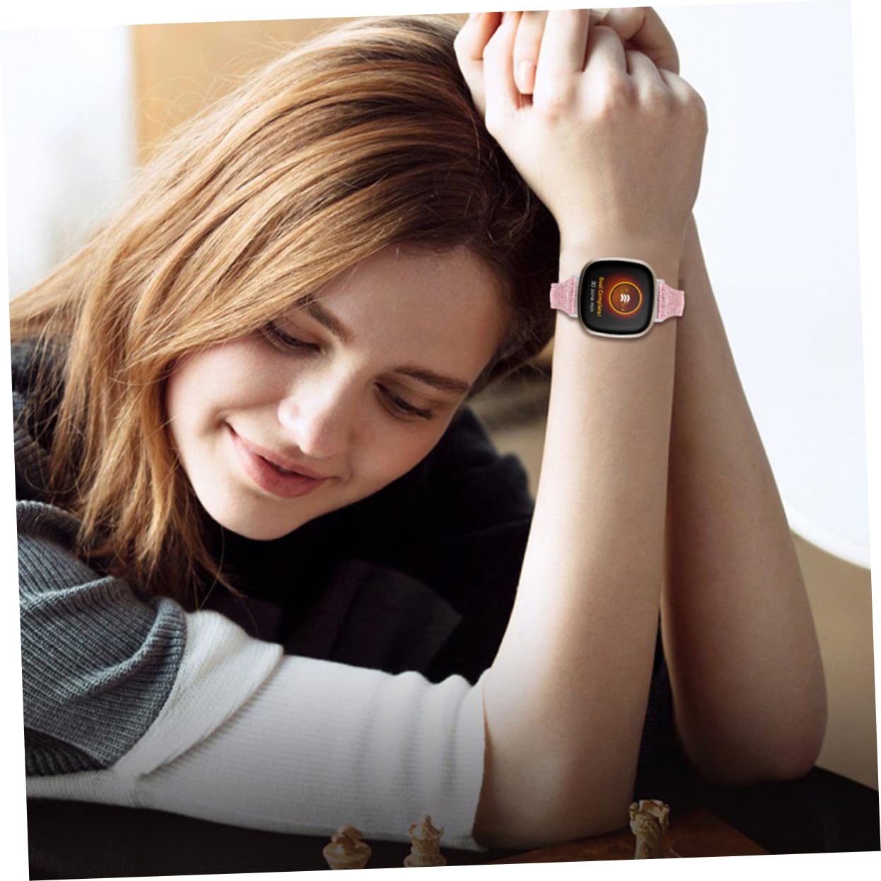 DOITOOL 2 Piezas Correa reloj inteligente smartwatch vestimenta casual accesorios brillantes reloj de hombre pulseras mujer banda de reloj de los hombres banda de reloj de mujer reemplazar