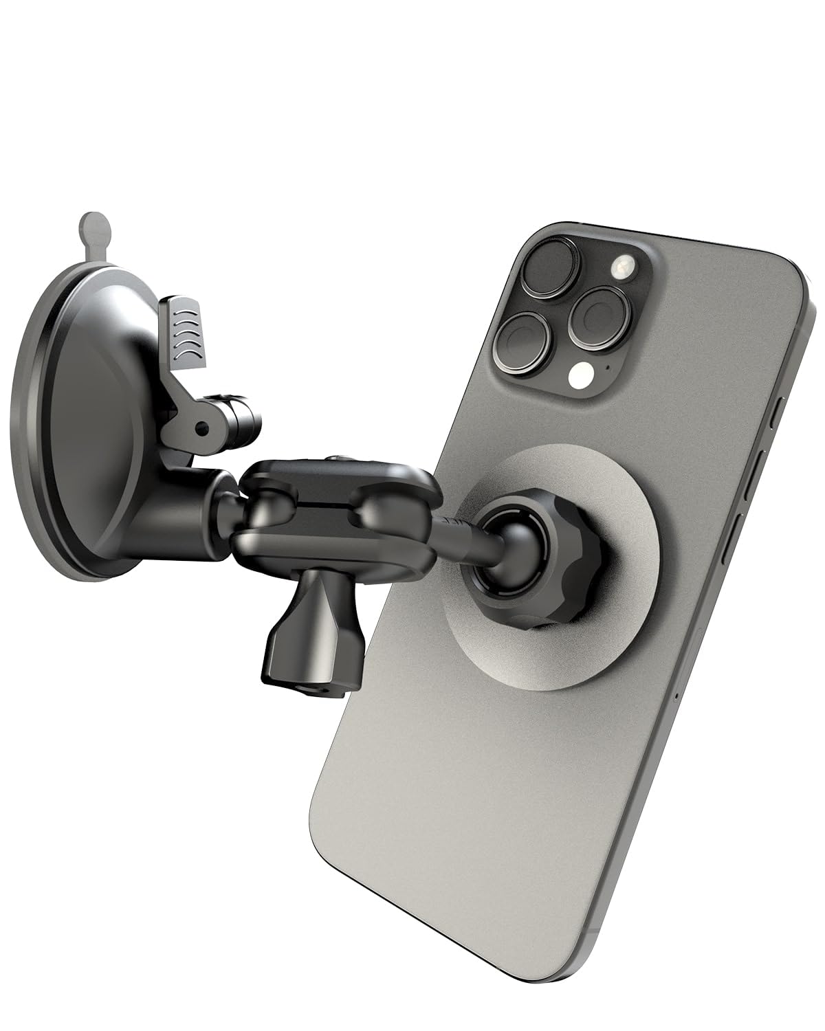 Quyee Universal Magnetic Phone Holder, Multi-Directional Dual 360 Degree Rotating Suction Cup Phone Wall Mount, Tiktok YouTube Vlog Video Recording