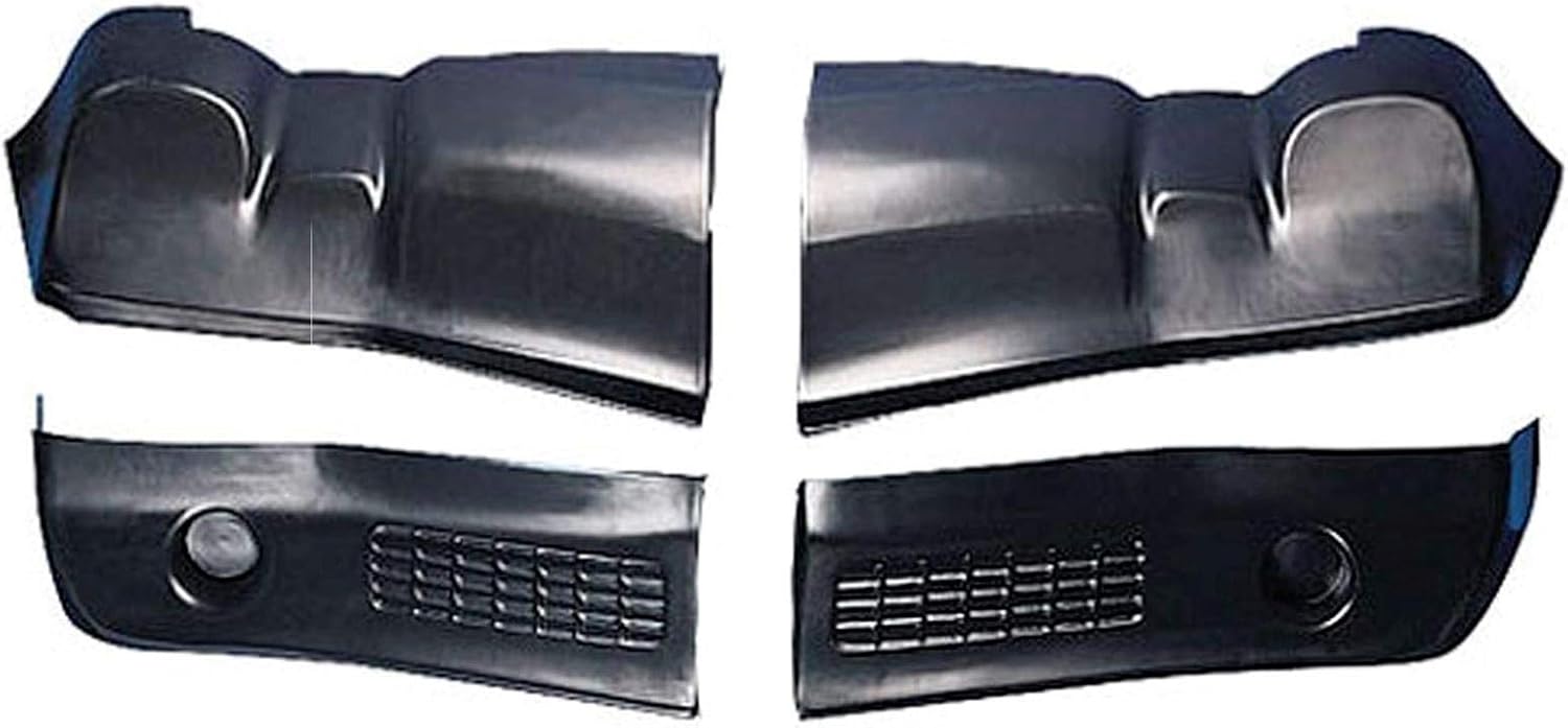 Speedway Motors Racing Nose Complete Kit Upper Lower Left Right Black Plastic Compatible with 1970-81 Camaro Street Stock Sportsman Chassis Replacement