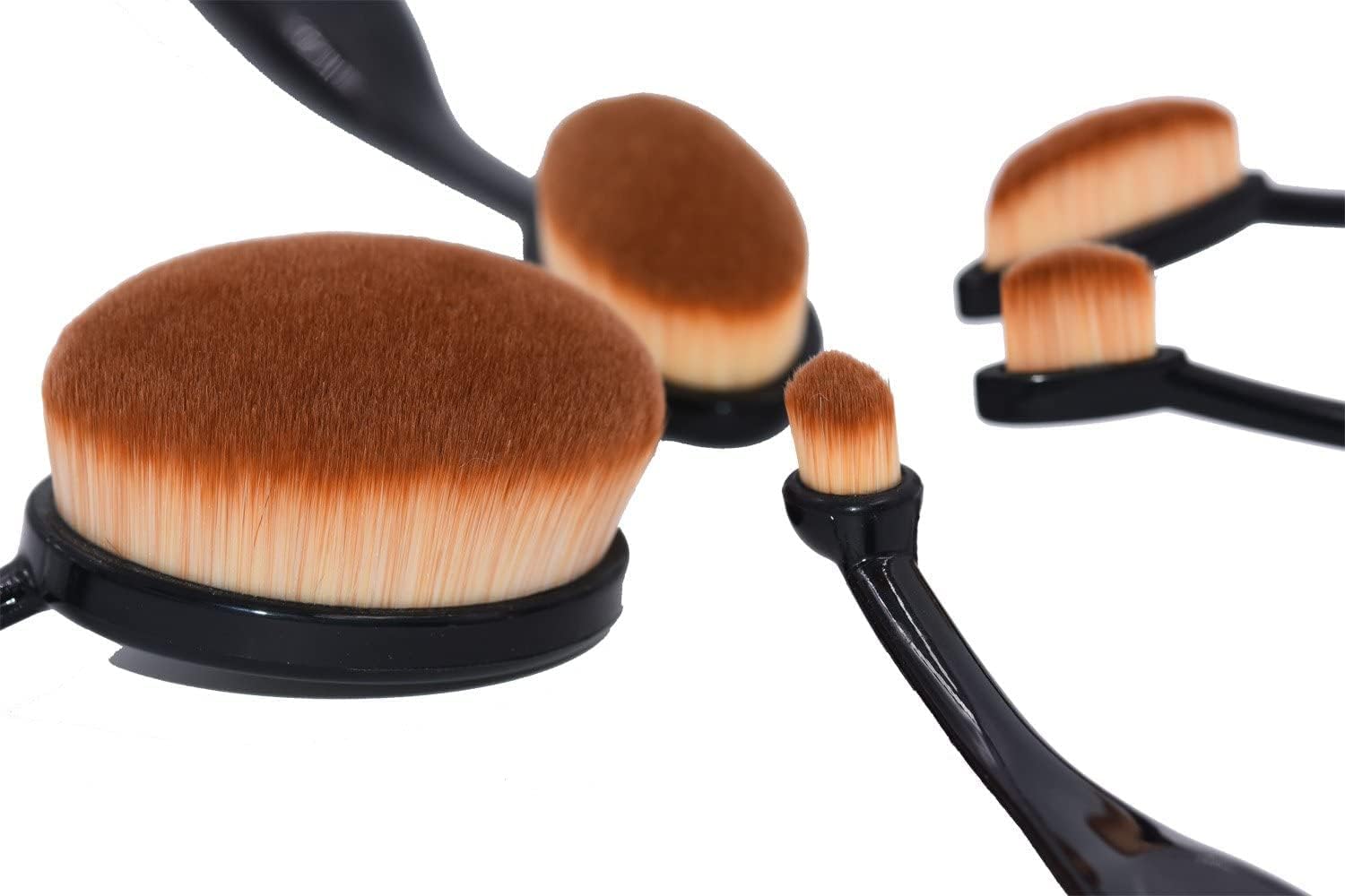 NESA Set of 5 Makeup Brush Cosmetic Oval Toothbrush Blush Powder Foundation Beauty Eyeshadow Black Brushes Set 3