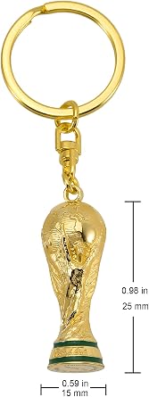 Official FIFA World Cup 2026 Edition - 1.7 inch 3D Rotating FIFA Trophy Keychain - Collectors Edition Item - Premium Zinc Alloy & Acrylic; Perfect for Keys, Gym Bags & Backpacks