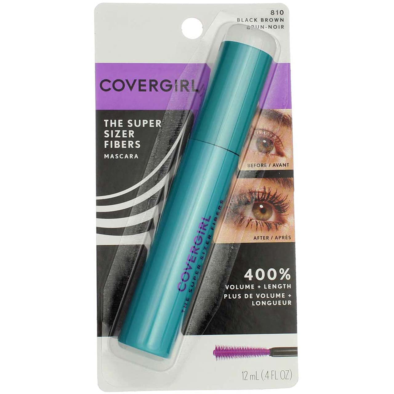 Amazon Com Covergirl The Super Sizer Fibers Mascara Black Brown 35 Fl Oz Pack Of 2 Beauty