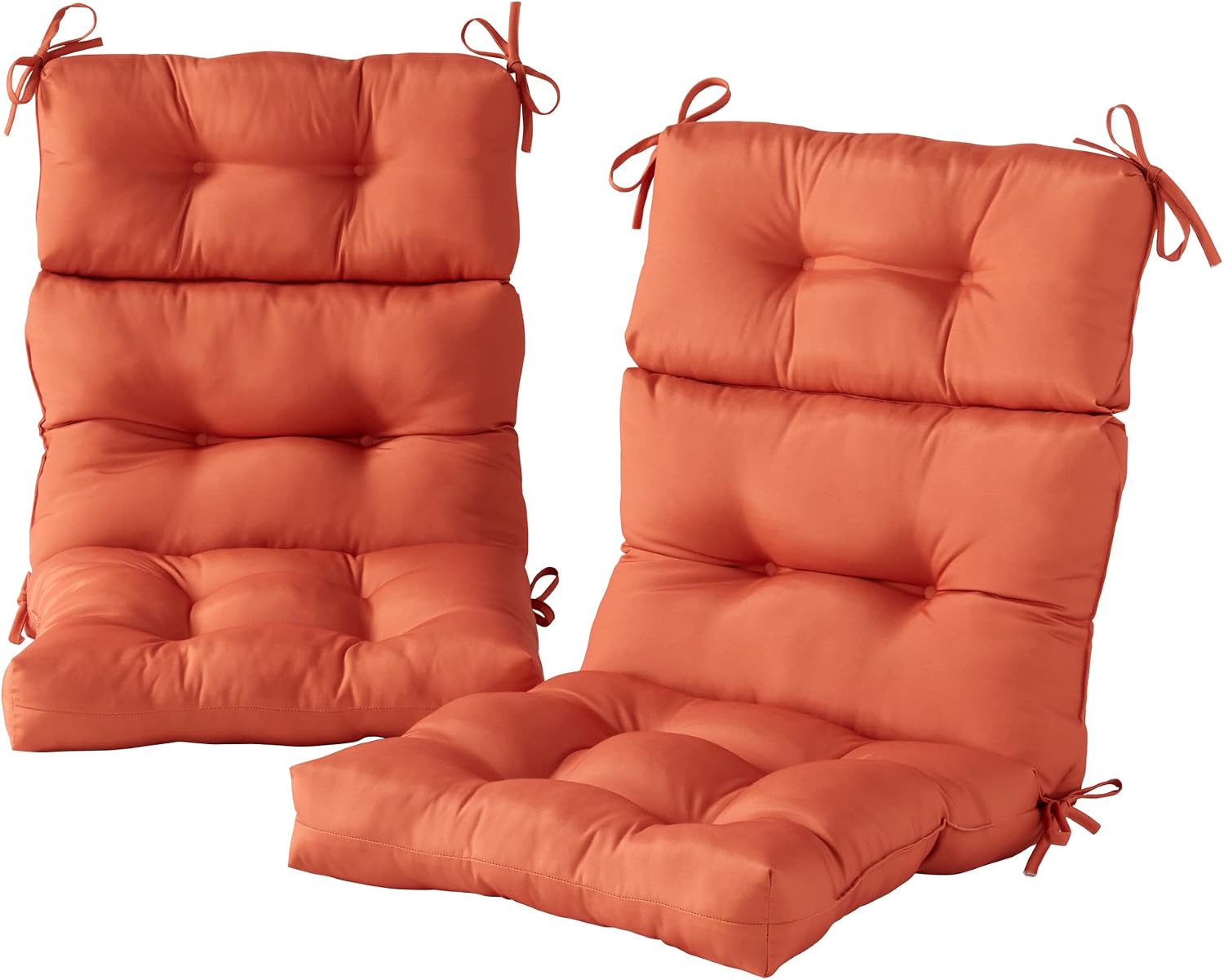 South Pine Porch Outdoor High-Back Chair Cushion, Rust 2 Count