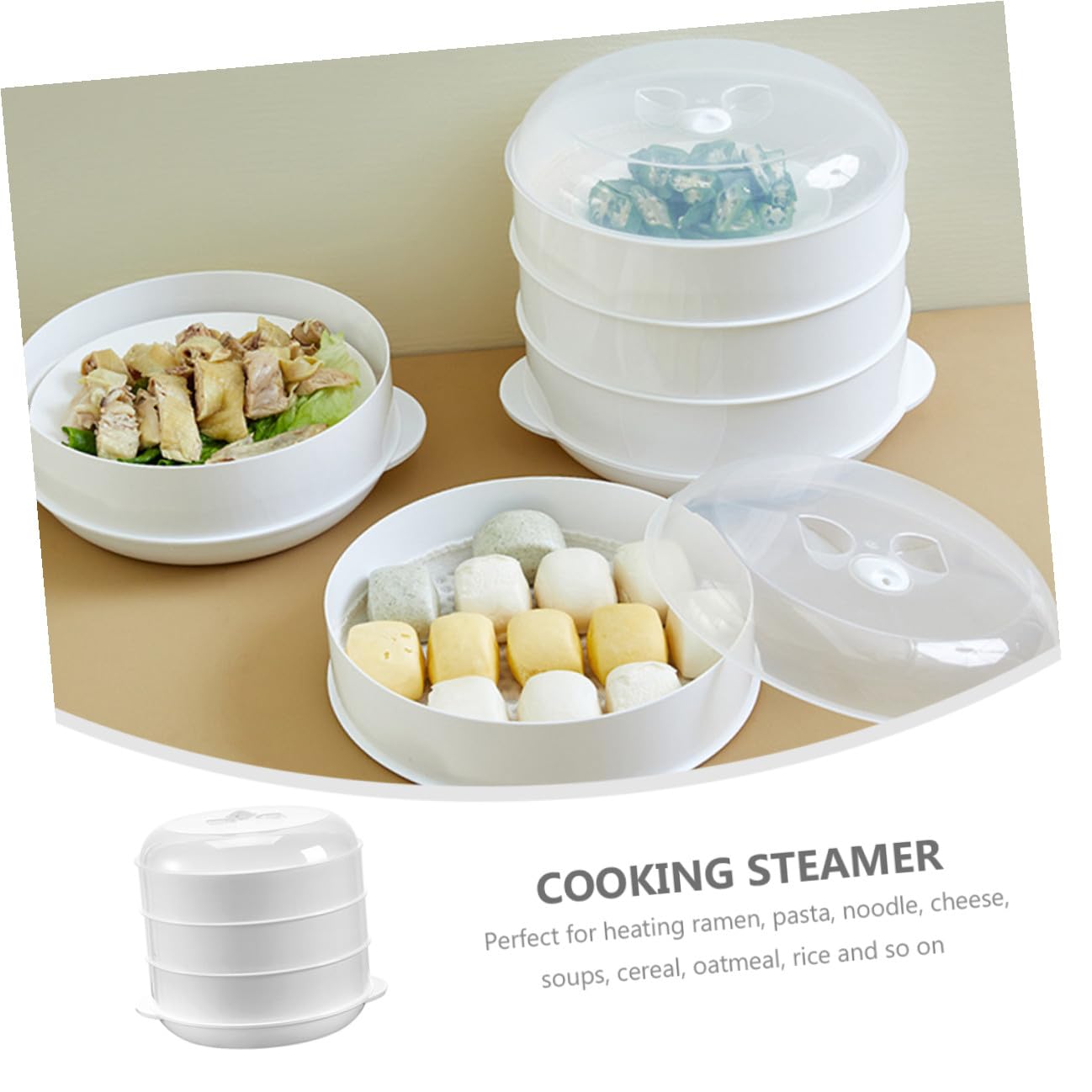 Cocedor al Vapor Microondas Tapa Resistente al Calor Apto para Verduras Pasta y Arroz Utensilio Cocina Fácil Limpieza y Duradero