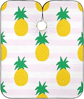 RPLIFE Delantal de peluquería con diseño de piñas amarillas a rayas pastel para coloración del cabello, capa de champú para salón, Piñas amarillas a rayas pastel, talla única