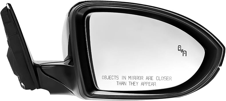 Power Mirror With Blind Spot Detection, Power Heated Compatible With Volkswagen Jetta 2019-2023 Replaces#17A857508AL9B9 BLACK, Right Passenger Side