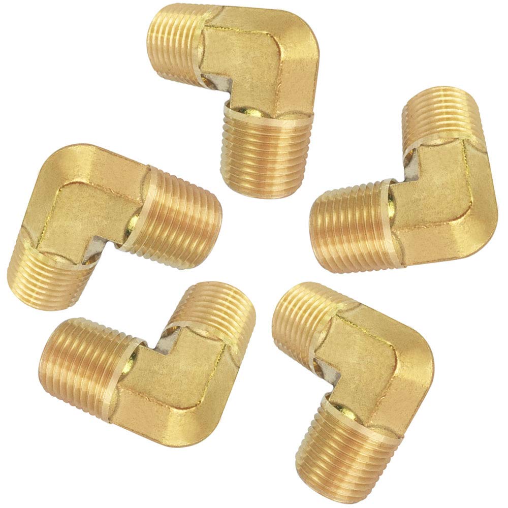 Brass Pipe Fitting 90 Degree Forged Male Elbow 1/4"x 1/4" NPT Male Pipe 5pcs (B07SLYLJ3S) Amazon Price History, Amazon Price Tracker