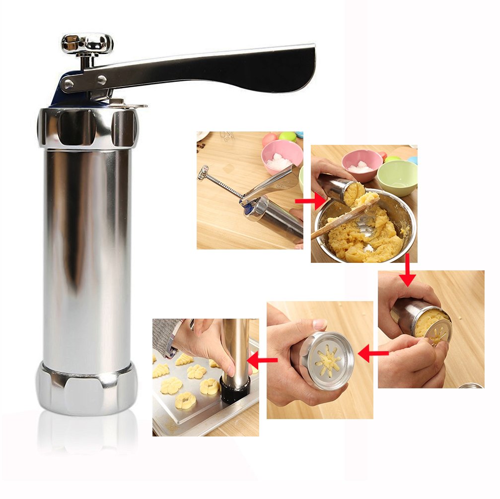 Cookie Decorazione Pistola con 20 Dischi in Alluminio