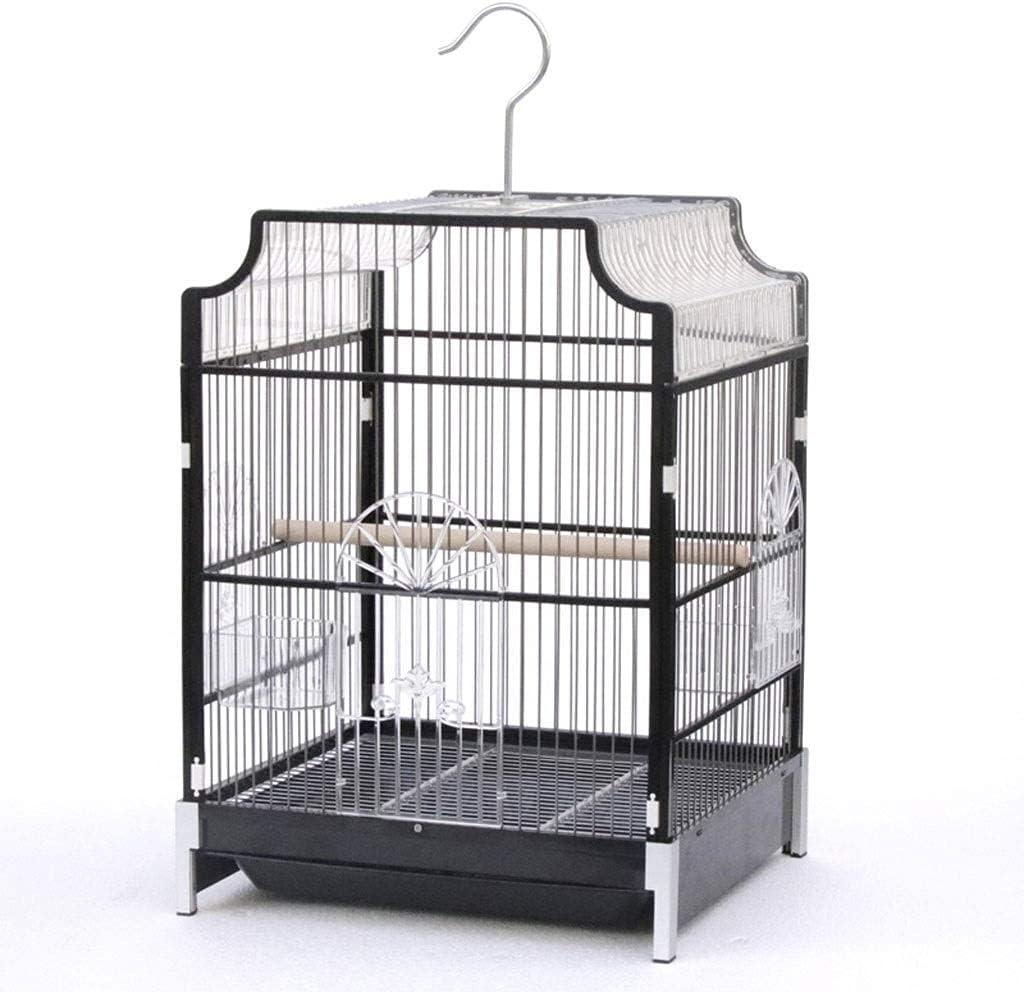 鳥ケージの鳥の檻の錬鉄の鳥の鳥の鳥かごのための鳥かごのための鳥かご中フィンチのカナリーラッキードの小さなクエーカー木の骨の骨の鳥の食糧容器の鳥籠の鳥かごポータブル Size Standard 限定価格セール Cage