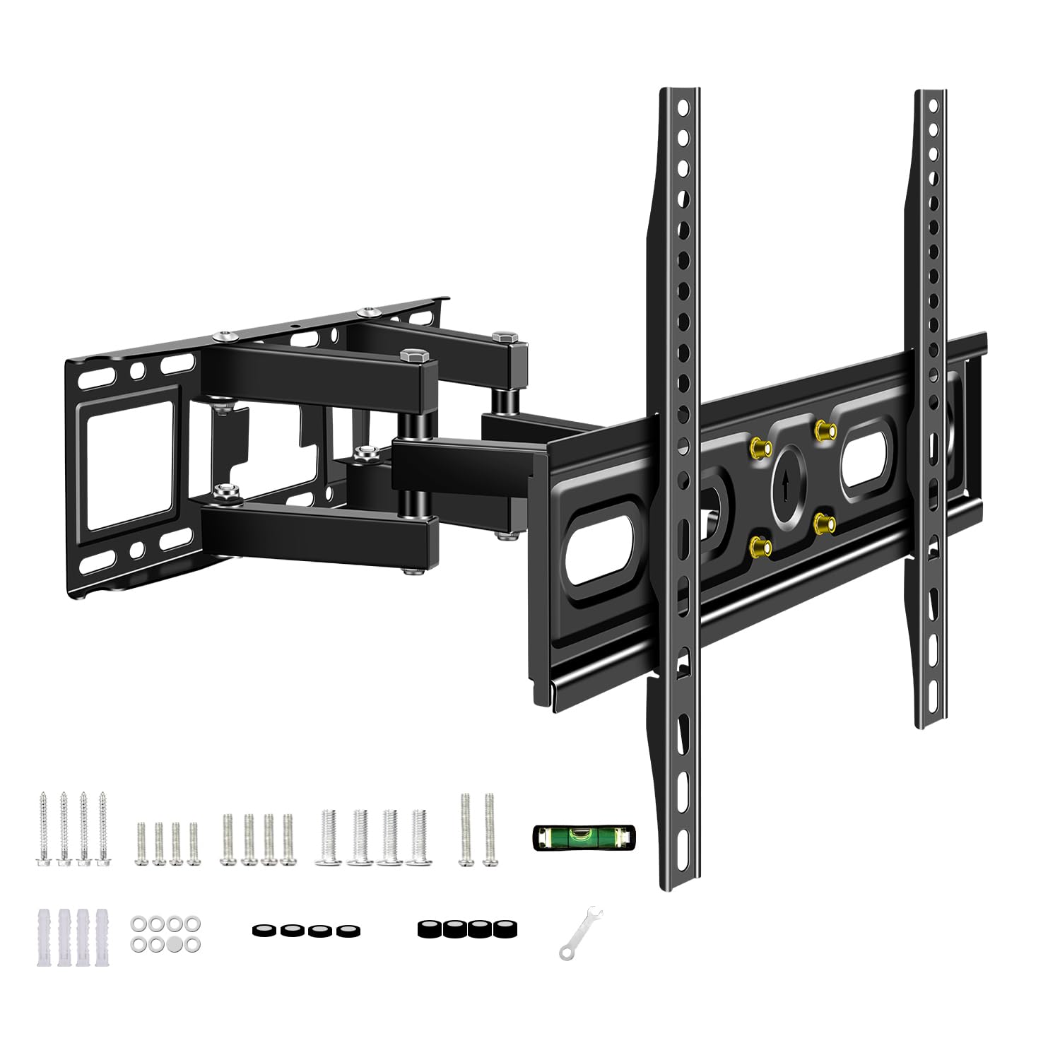 BuFan Supporto TV da 32-80 pollici, supporto da parete per TV LED/LCD/4K/OLED inclinabile e schermo girevole con doppio braccio articolato, max VESA 600 mm x 400 mm, fino a 45 kg