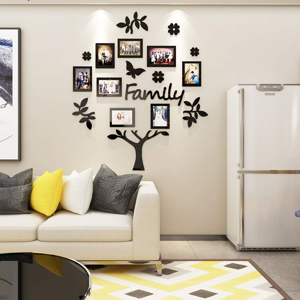 Marco de fotos para hogar y decoración de pared con árbol genealógico 3D