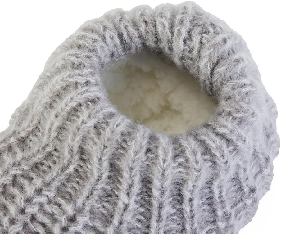 LEMZONE Men's Cozy Slipper Socks with Grippers Winter Soft Sole Sock Shoes