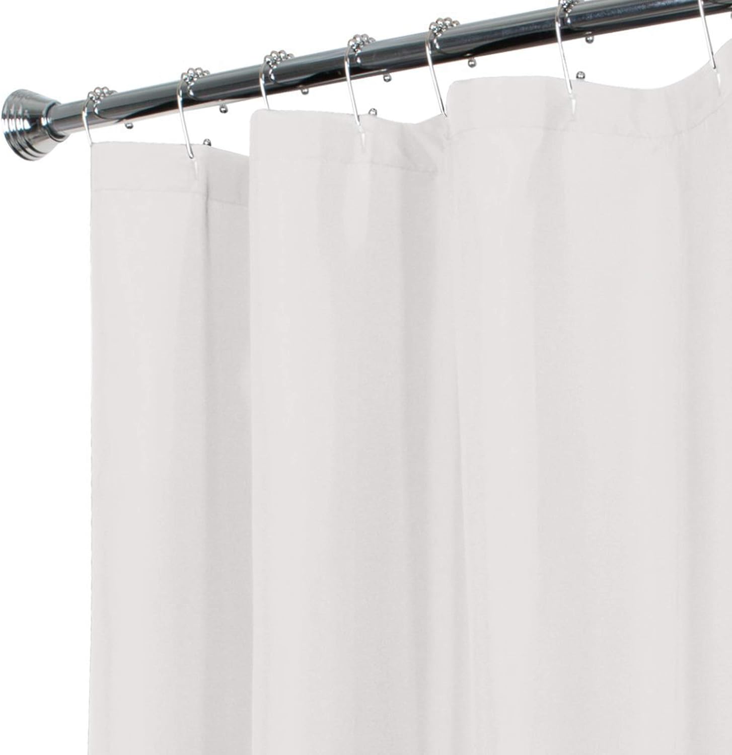 Maytex Water Repellent Fabric Shower Liner with Weighted Hem, White, 70 x 72 Inches : Home & Kitchen