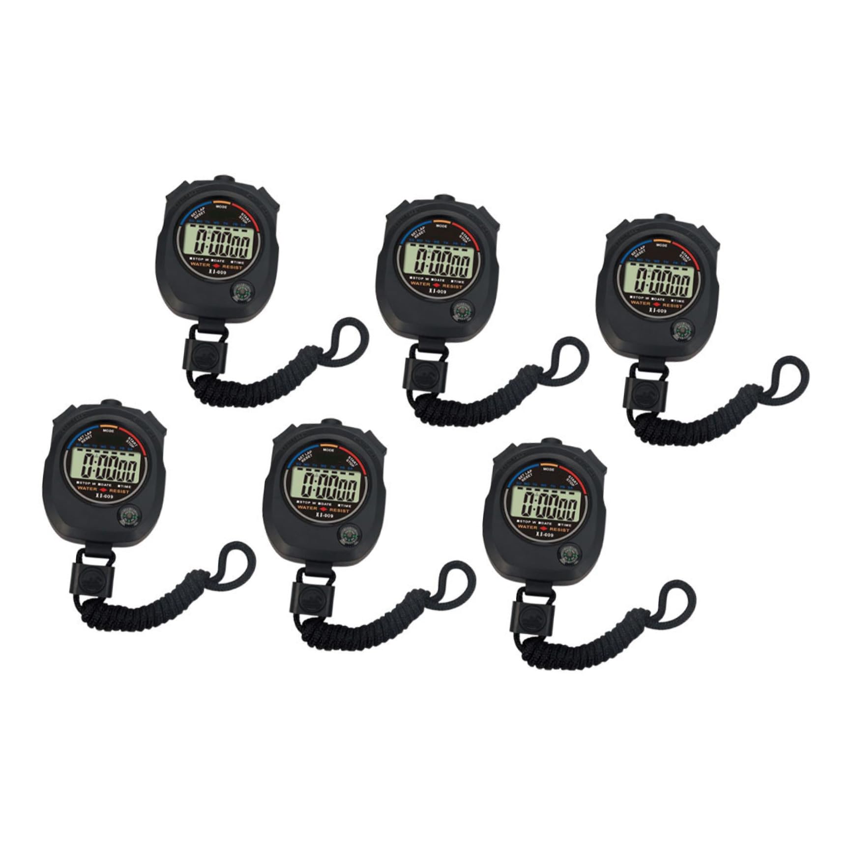 ibasenice 6Pcs Electronic Game Stopwatches Black Multi Function Training Timer Lightweight Portable Referee Sports Timer for Matches and Practice-image-30