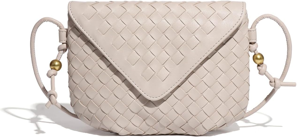 Small size woven luxury women's satchel, mini clamshell portable adjustable age-reducing travel daily shoulder bag