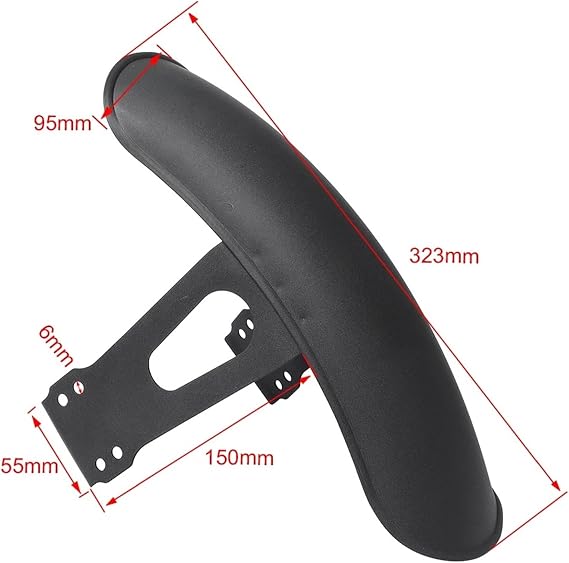 For CG125 Motorcycle Front Fender Mudguard Mud Guard Motorbike Cover Rear Motorcycle Mudguard(Black)