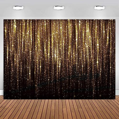 Fondo Fotográfico 9x6FT Negro y Dorado miniatura 1