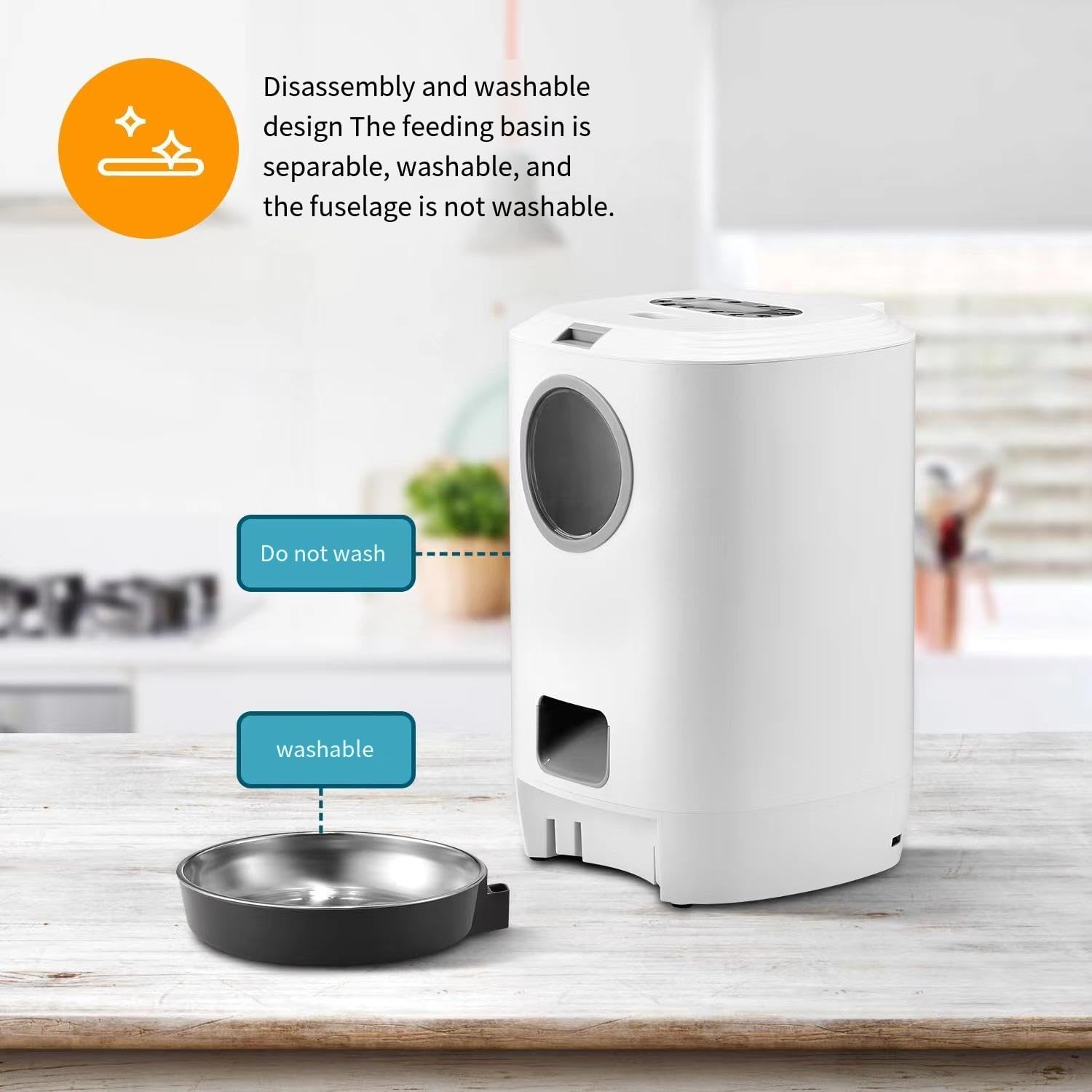 Generic Pet Feeder - Automatic Pet Feeder - Dog and cat Feeder - Timed Ration Smart Feeder, White