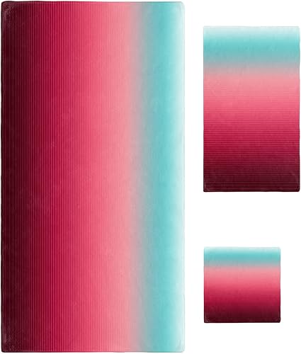 Gradient Teal Bath Towels for Bathroom Set - Luxury Towels Gifts for Women,Quick Dry Beach Kitchen Hand Hair Face Yoga Workout Gym Towel and Dish