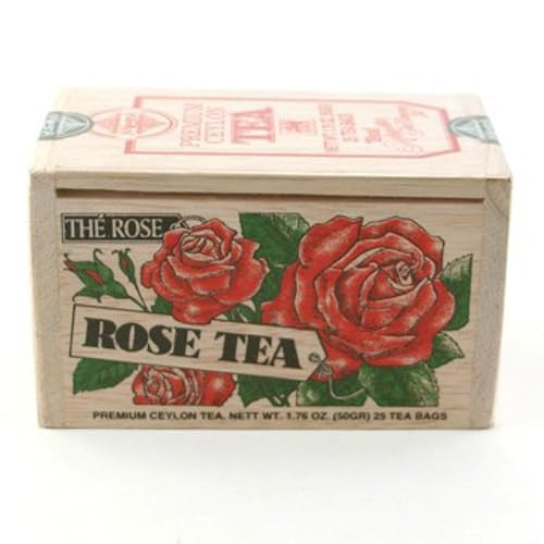 The Metropolitan Tea Company 62WD-618B-022 Rose 25 bolsitas de té en caja de madera
