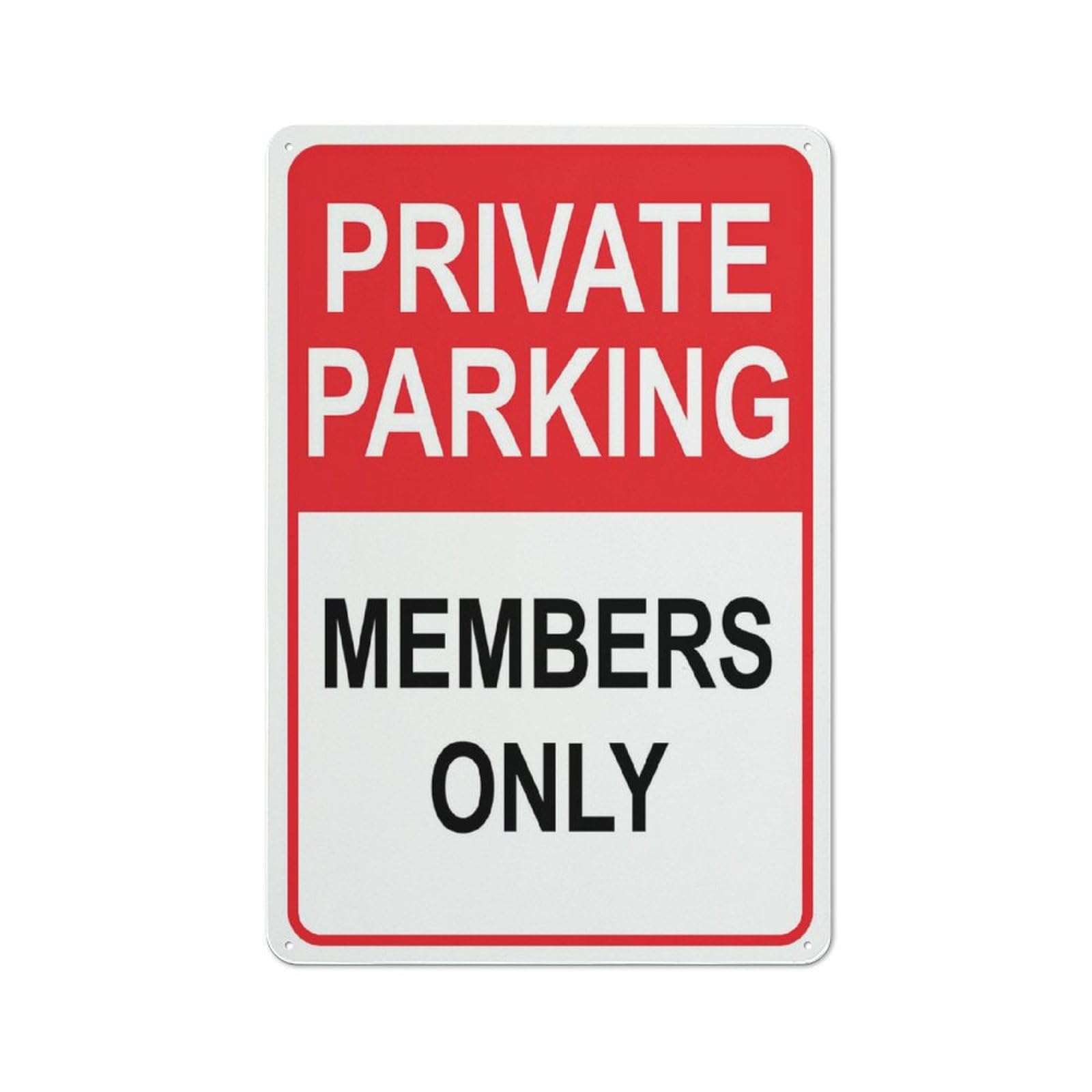 Private Parking Members Only Sign Funny Decor For House Door Office Business Yard,Rust Free Aluminum Signs Outdoor, Metal Tin Sign For Home, Business, Yard Sign 8x12Inch