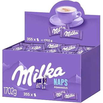 Milka Naps Alpine Milk 1.7 kg | Mini chocolate bars made from delicate alpine milk chocolate