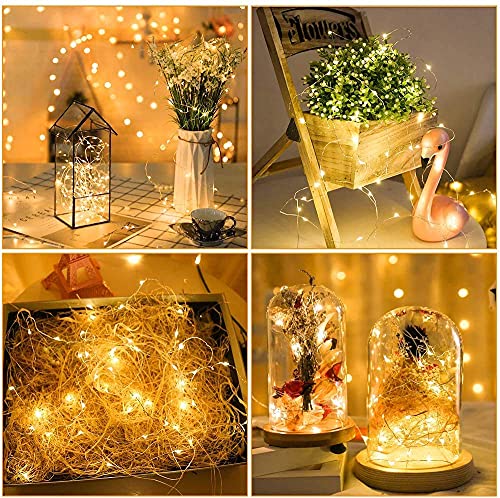 Led-lichtsnoer met batterij en timer, 10 stuks, 2 meter, 20 micro-koper, warmwit, IP65 waterdicht, decoratieve lichtketting voor feestjes, tuin, bruiloft - Image 7