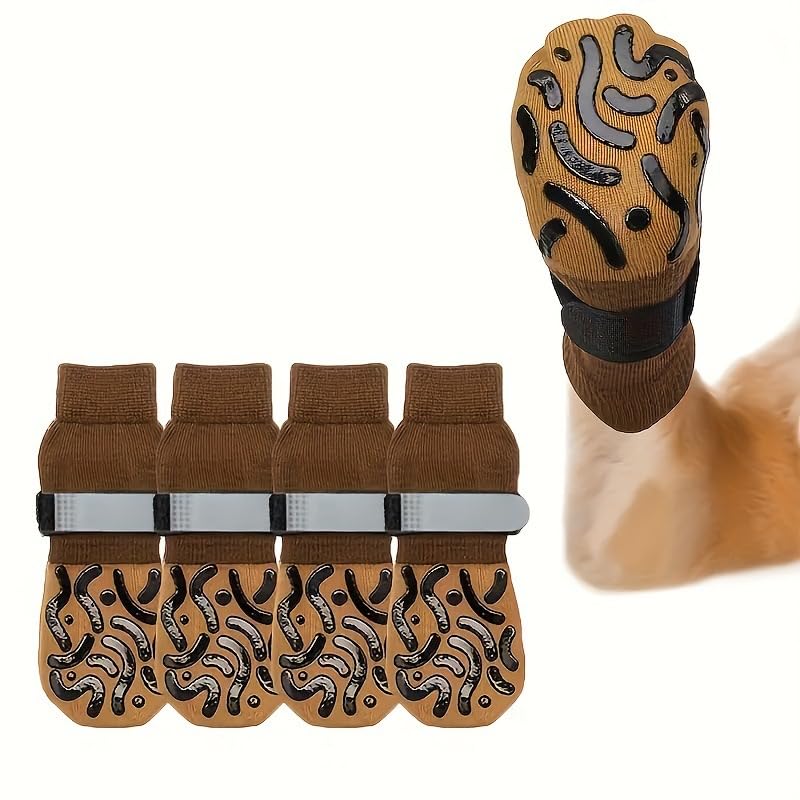 Image of KUTKUT 4Pcs Non Slip Dog Socks with Grippers Prevent from Licking Paws, Anti-Slip Large Dogs Grip Socks for Senior Dogs on Hardwood Floor (Size:- XL: L*W: 20cm*8cm)