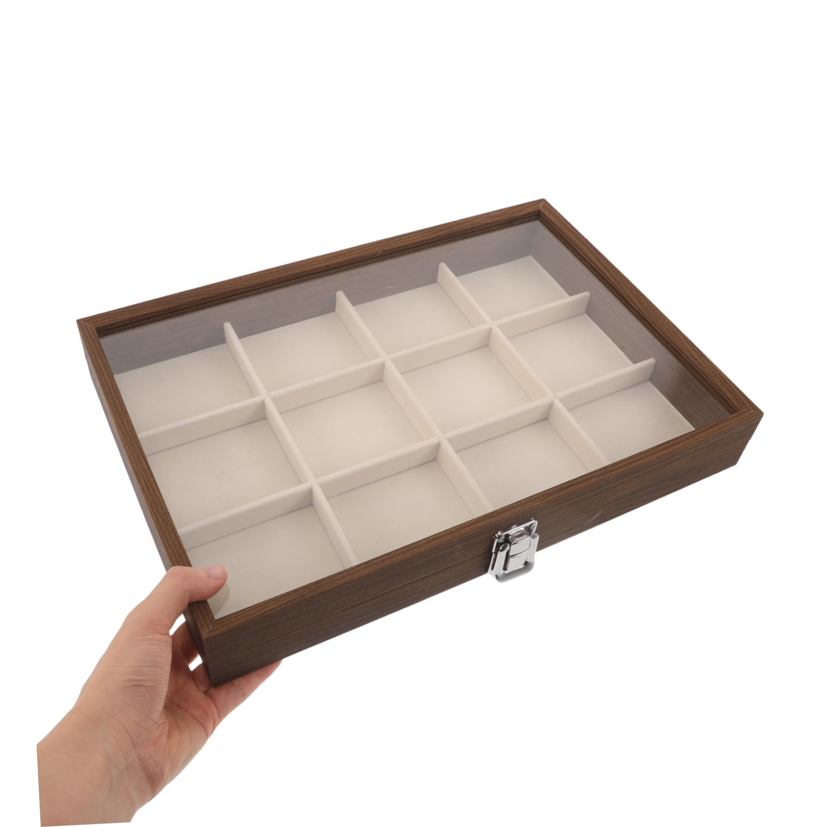 Ipetboom caja de almacenamiento de joyas organizador de almacenamiento de joyas de collares Vitrina de anillo madera