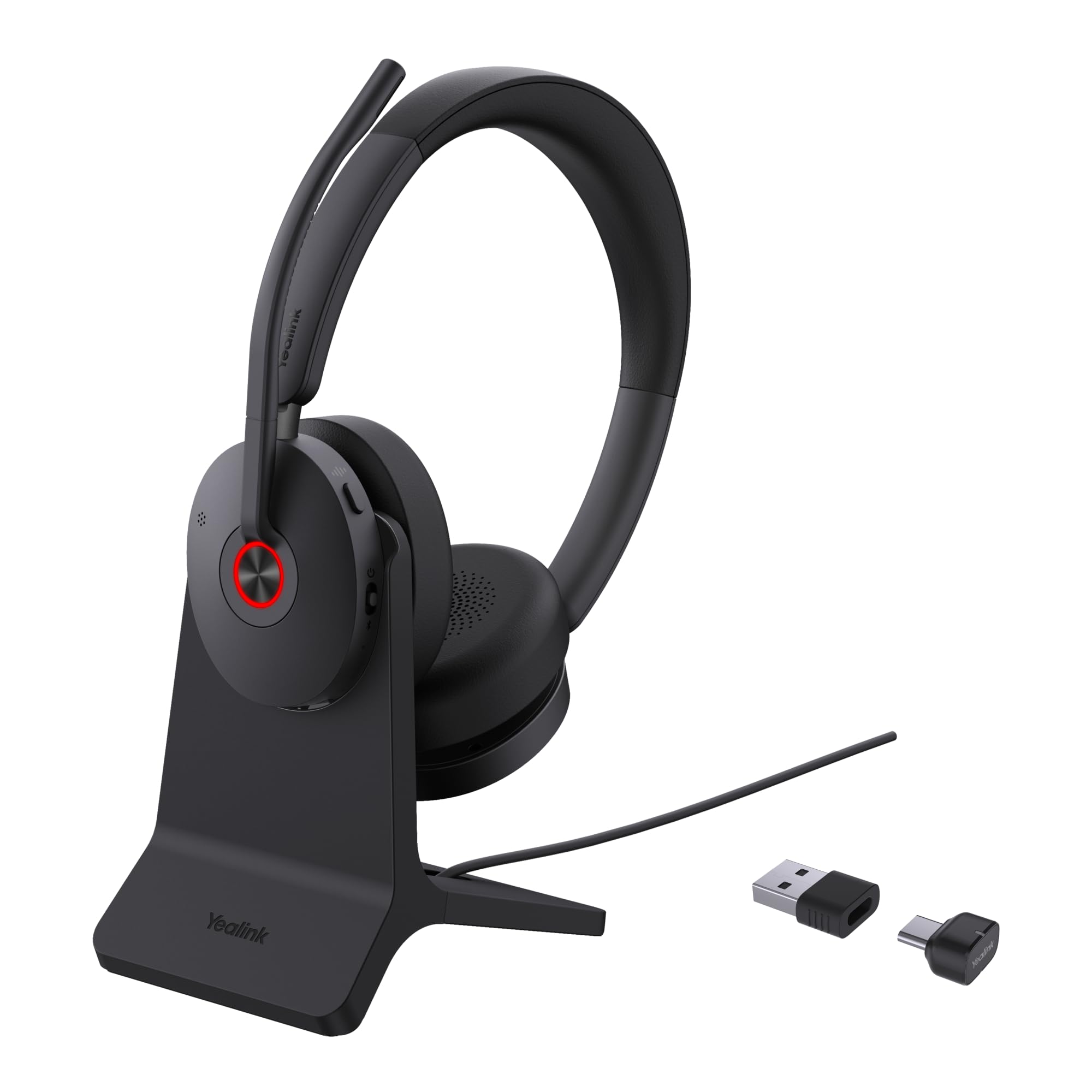 Yealink BH 74 UC - Cuffie con supporto di ricarica, Bluetooth, Hybrid ANC, 32 ore di conversazione, USB-C/A